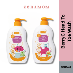 ZÉRA Mom - BerryC Gentle Creme Baby Head to Toe Bath Wash Gentle Cleanser| For Sensitive Skin & Newborns 800ml