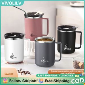 VIVOLILV 480ml 304 Stainless Steel Vacuum Coffee Mug Double-layer Vacuum Instulated Mug Tumbler Hot And Cold Portable Travel Tea Mug Coffee Tumbler For Home Office
