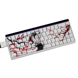 ANSI ISOs Layout Original Profile Keycaps PBT Plum Blossom Side Print Keycaps For 61/64/68 Keyboards