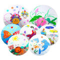 [Wondering] Kids Paper Parasol Bamboo And Paper Umbrella Chinese Style Elegant White DIY Paper Umbrellas For Decoration. 