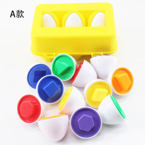 WDS Matching Egg 12pcs Egg Shape Puzzle Telur 12pcs Geometri Mencocokan Bentuk Telur