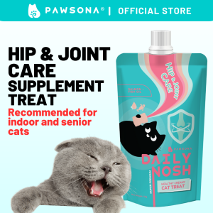 [Hip & Joint Care] PAWSONA Daily Nosh Cat Treat 50g | Salmon + Fish Oil Creamy Health Snack Vitamin Booster Supplement Wet Food Kucing Premium Chicken Salmon Snack High Omega 3 & 6 Adult Care Senior Cat Kucing Tua