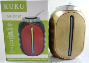 CROWNSTAR KUKU Rechargeable AM/FM/SW Bluetooth Radio with USB/SD/TF MP3/MP4 Player AM-331BT