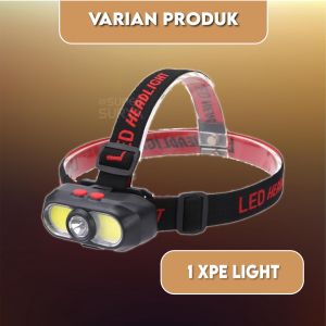 Senter COB Super Terang Adjustable Headlamp Hiking Camping RED LED