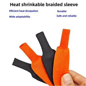 Heat Shrink Braided Sleeve / High DensityCable Tube - Wear Resistant For Automotive Wire Harness Protection Engine Compartment Wiring Sorting & Anti Abrasion