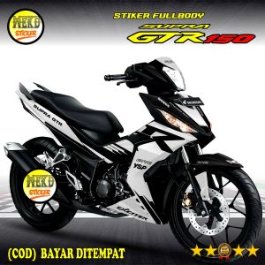 Stiker Fullbody Custom Supra GTR 150 Desain Sporty - Warna Teal/Pink/Kuning/Biru