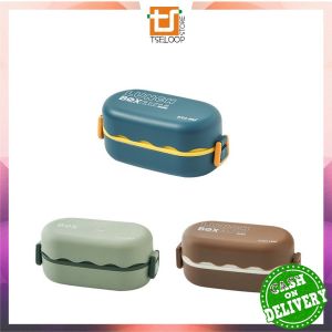 OFM-C780 Lunch Box Bento Set 850ML / Kotak Bekal Makan Siang Free Sendok / Kotak Makan 2 Tingkat Portable Anti Tumpah