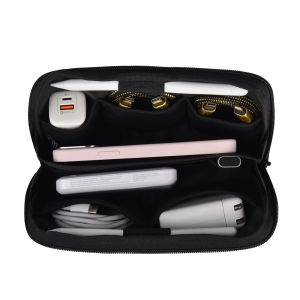 WIWU Travel Makeup Bag Large Capacity Tech Bags for Electronics Waterproof Portable Pouch Open Flat Toiletry Bag Make up Organizer with Divider