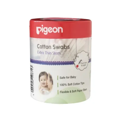 Pigeon - 26546 Cotton Swabs Thin Stem 200pcs/Hinged Case