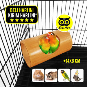 KICAU MART Glodok Lovebird Bambu Tabung Tempat Susuh Ternak Sarang Bertelur Mainan Burung Love bird Parkit Kenari Sangkar Kandang Burung Rumah Hamster Sugar Glider
