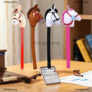 [COD] zhangyuqing 1Pcs Inflatable Horse Head Balloon Blow Up Pony Stick Toy Halloween Party Supplies Inflatable Stick Childrens Toys