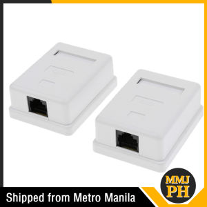 2pcs Single Port Cat6 Modular Box Wall Surface Mount Compact Box RJ45 Modular Box Surface Mount