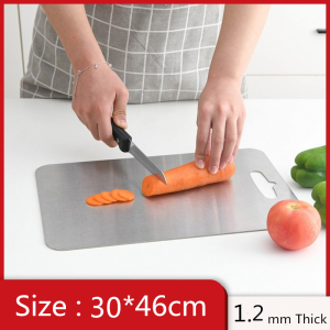 [SG SELLER]Sushar 316 Stainless Steel Cutting Board chopping board rolling board chopping block For Kitchen 5 Size With Non-slip Mat Kitchen Ware kitchen Utensils