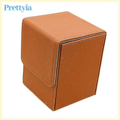 Trading Card Deck Case PU Leather Container Organizer Holds 100 Cards Holder Card Storage Box for Cards