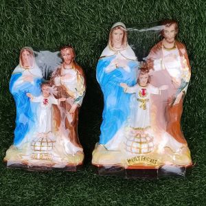 Tượng Gia Đình Thánh Gia 28cm 32cm màu xanh nhựa composite trang trí bàn thờ công giáo