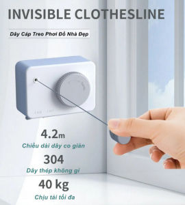 Dây Cáp Treo Phơi Đồ Nhà Đẹp Invisible Clothesline - EuroHome