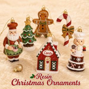 Perfect Mom and Baby Hand Painted Resin Xmas Ornament Candy Cane Gingerbread Donut Home Tree Holiday Party Decor