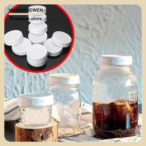 [COD] 10pc White Mason Canning Drinking Jars Lid 70mm 86mm Inner Diameter Plastic Covers Unlined Ribbed Lids Storage Caps Replacements