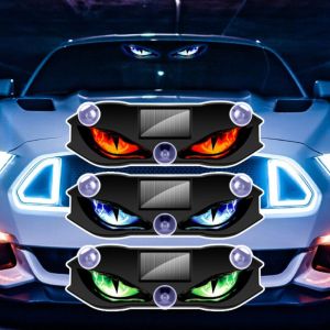 MICANGP Creative Car Demon Eye Light Cool Suction Cup Installation Solar Warning Light Car Ambient Light Safety Rear Window Light Car Triangle Window