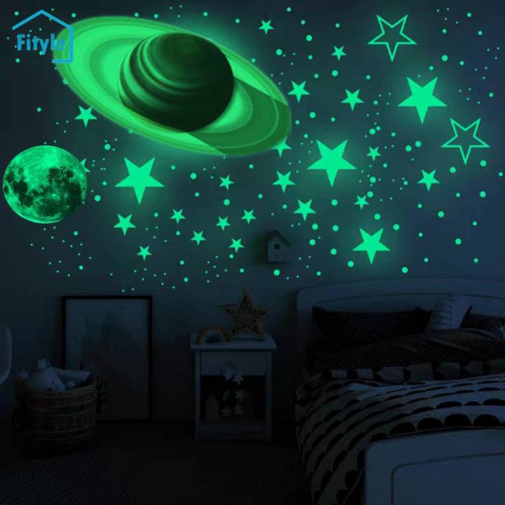 Fityle 435pcs Glow In The Dark Stars Planets Wall Stickers Decal Luminous Kids Room Self Adhesive Planet Decals Easy To Install Glowing Decals Multiple Sizes Glowing Stickers Lazada Lazada PH