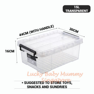 Stackable Transparent Storage Box / Storage Organisers / Multipurpose PP Storage Container with Handle Local Stock