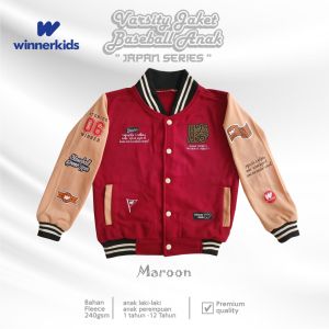 winnerkids Varsity Jaket Baseball Anak Laki Laki Perempuan japan series 1 - 12 Tahun slim fit