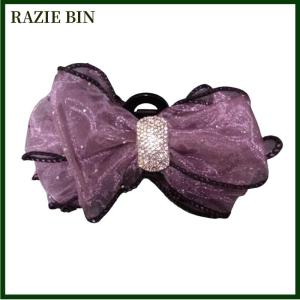 RAZIE BIN Black Mesh Bow Rhinestone Hair Claw Vintage Elegant Hair Clamp Hairpin Shark Clips For Women Fashion Hair Accessories