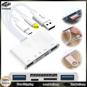 [Auto Vodool] 5-In-3 SD Card Reader No APP Requires Flash Drive OTG Adapters Multi Smart Card Readers For iPhone PC Accessories