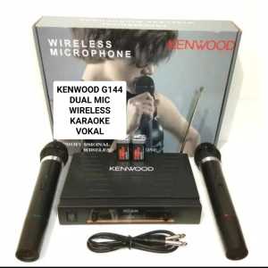 G144 KENWOOD MIC WIRELESS DUAL MIK WIRELES SEPASANG MIKROPON PEGANG MIKROPHONE MICROPHONE KARAOKE VO