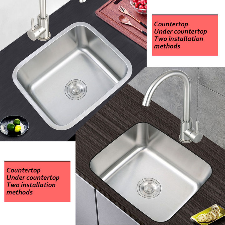 SMALL SIZE STAINLESS STEEL BALCONY KITCHEN HIDDEN SINGLE BOWL BAR SINK