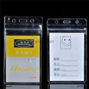 [COD] yixiayun 10 PCs Clear Plastic Vertical Waterproof Name Tag Zipper ID Card Holder Hot New