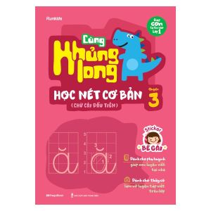 Sách Cùng khủng long học nét cơ bản quyển 3 (chữ cái đầu tiên) bé gái - MGB