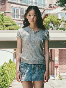 [KOREAN BRAND - VANILLA KNIT] Dayshell Cable Collar Short Sleeve Knit - Premium Korean Style