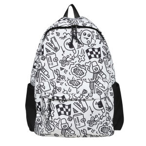 Balo Graffiti đi học đi chơi họa tiết hoạt hình chống thấm nước lớp lót bằng vải Polyester làm cặp sách túi xách thời trang cá tính -  BHS90