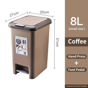 JFS  10L/15L/20L Multi -specification Foot Pedal Press Type Trash Can with Cover Wastebasket Garbage Container Trash Bin for Home