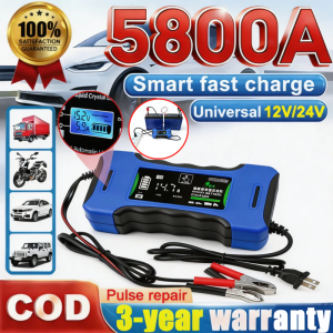  【3 Year Warranty】12V24V Universal Car battery Charger Smart Pulse Repair Short Protection Activate battery 3 modes 