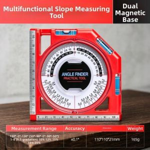 TEWUB Powerful Angle Finder Multi-function Level Bubble Clear Scale Dial Inclinometer Digital Display High Accuracy Angle Gauge Woodworking