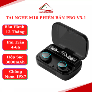 Tai Nghe Bluetooth M10 Bản PRO Nâng Cấp Điều Khiển Cảm Ứng Pin Trâu Hỗ Trợ Mọi Dòng Máy Micro 2 Bên Chống Ồn Chống Nước Bảo Hành 12 Tháng - HANA SMART