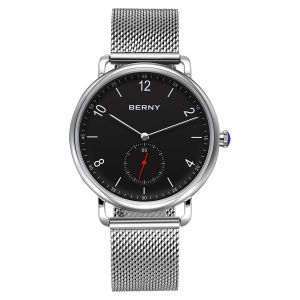BERNY Men Watch Quartz Wristwatch For Men Simple Ultra-thin Dial Mens Watch Stainless Steel Casual Quartz Mens Wristwatch