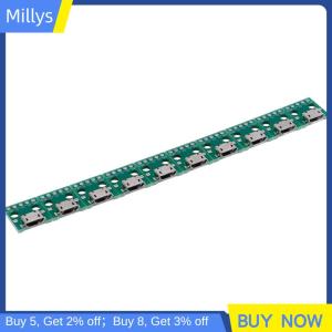 Millys 10Pcs MICRO USB to DIP Adapter 5Pin Female Connector PCB Converter Board