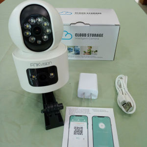 Bộ Camera Wifi IP 2 Mắt 8MpX Siêu Nét: Xem 2 Khung Hình Xoay 360 Đàm Thoại & Báo Động