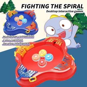 Glow-in-the-Dark Alloy Gyroscope Toy Spinner Fidget with Battle Disk Hand-Pulled Launcher Parent-Child Battle Spinning Top Exciting Multiplayer Game for Boys Ideal Birthday Gift and Social Media Sensation Two-color