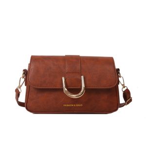 Shoulder Bag for Korean Retro Bag Square PU Leather Bag for Women Simplicity Crossbody Bag