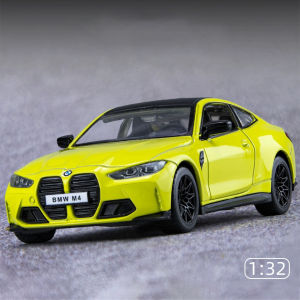 【RUM】1:32 Scale BMW M4 Alloy Car Model Light & Sound Effect Diecast Car Toys for Boys Birthday Gift Kids Toys Car Collection