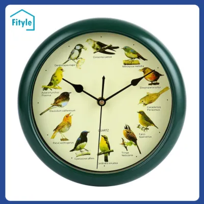 Cuckoo Design Round Wall Clock with Authentic Bird Sound Mechanism Elegant Decorative Clock for Classroom or Office
