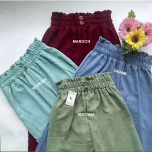 Celana Wanita 7/9  7/8 Hinata Stretch Haruka Baggy Paint Willow Pinggang Karet
