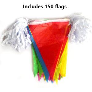 100 Meter Multicolor Fiesta Flag Nylon Pennant Banner For Grand Opening Carnival Theme Birthday Party Decoration