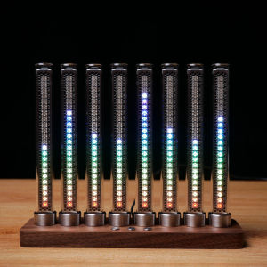 Music Spectrum Display Rhythm Light Cyberpunk Pseudo Glow Tube LED Music Level Gift for SLCreateFFT Raw wood/Walnut