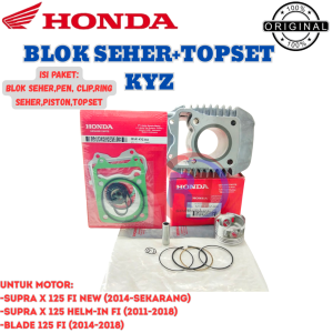 BLOK SEHER+TOPSET HONDA KYZ ORIGINAL 100% ASLI UNTUK SUPRA X 125 FI NEW (2014-SEKARANG) ORIGINAL AHM