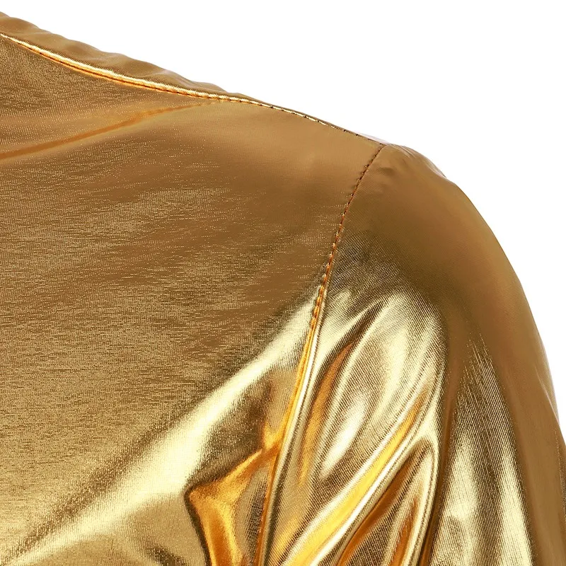 slim fit dress slacks Black Gold Foil Long Sleeve Shirt XXL / Black / Cotton main image 0